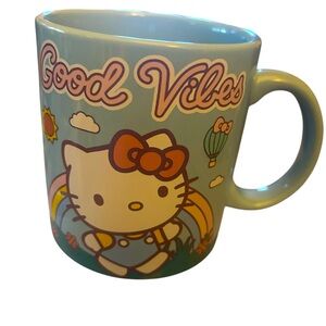 Sanrio Hello Kitty Good Vibes Blue Ceramic Mug 20 oz - excellent condition